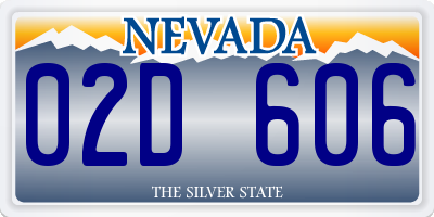 NV license plate 02D606