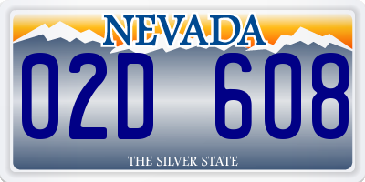 NV license plate 02D608
