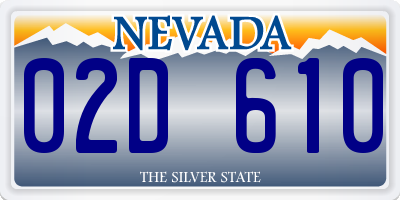 NV license plate 02D610