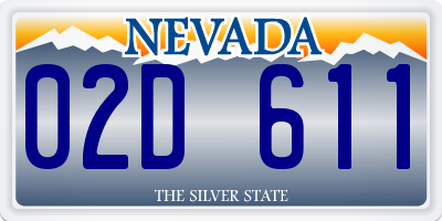 NV license plate 02D611