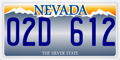NV license plate 02D612
