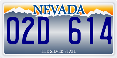 NV license plate 02D614