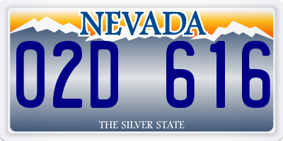 NV license plate 02D616
