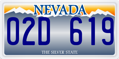 NV license plate 02D619