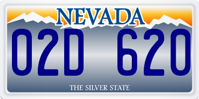 NV license plate 02D620