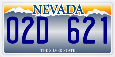 NV license plate 02D621