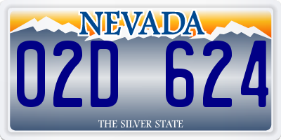 NV license plate 02D624