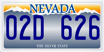NV license plate 02D626