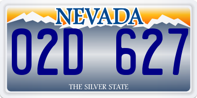 NV license plate 02D627