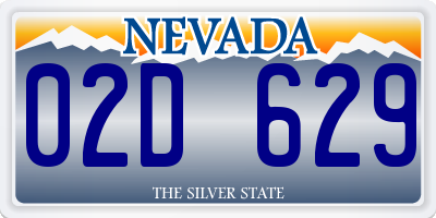 NV license plate 02D629