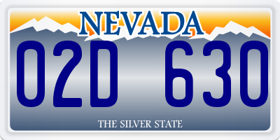 NV license plate 02D630