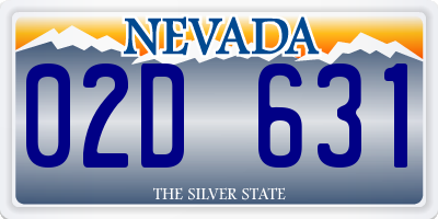 NV license plate 02D631