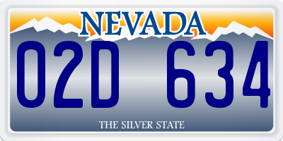 NV license plate 02D634