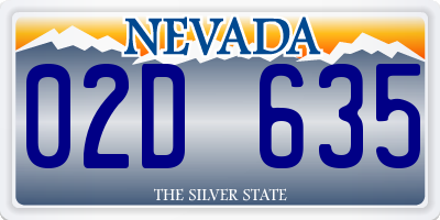 NV license plate 02D635