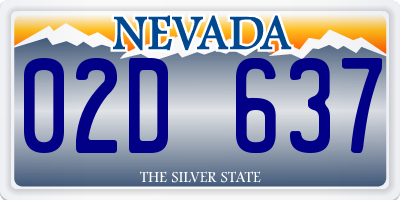 NV license plate 02D637