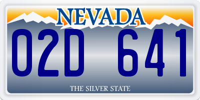 NV license plate 02D641