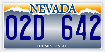 NV license plate 02D642