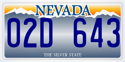 NV license plate 02D643