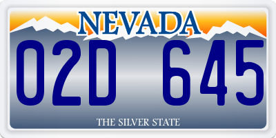 NV license plate 02D645