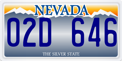 NV license plate 02D646