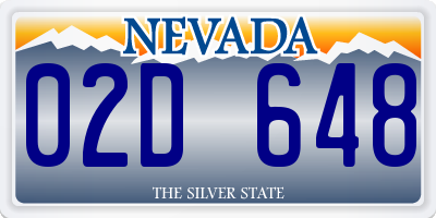 NV license plate 02D648