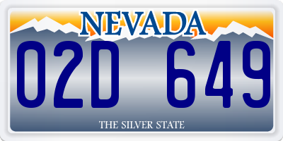 NV license plate 02D649