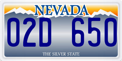 NV license plate 02D650