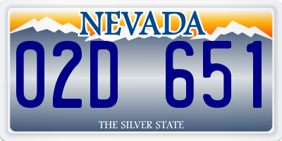 NV license plate 02D651