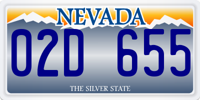 NV license plate 02D655