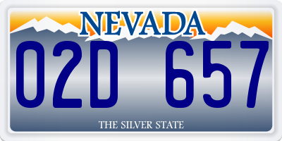 NV license plate 02D657
