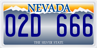 NV license plate 02D666