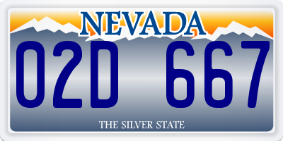 NV license plate 02D667