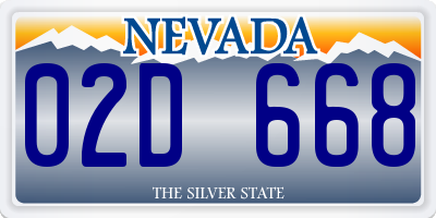 NV license plate 02D668