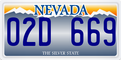 NV license plate 02D669