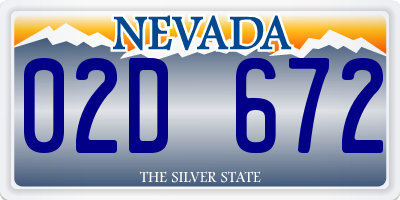 NV license plate 02D672