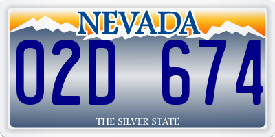 NV license plate 02D674
