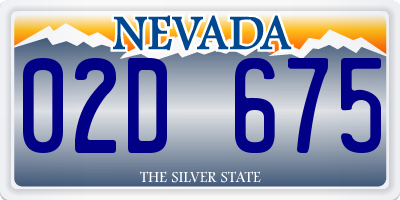 NV license plate 02D675