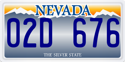 NV license plate 02D676