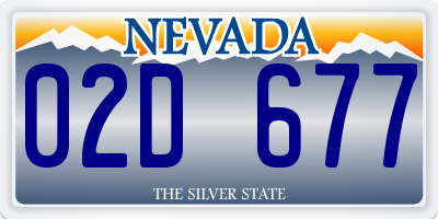 NV license plate 02D677