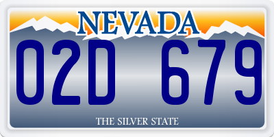 NV license plate 02D679