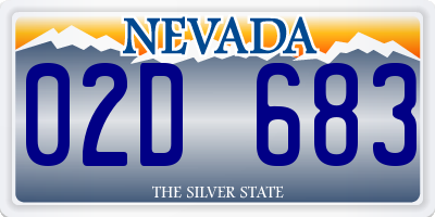 NV license plate 02D683