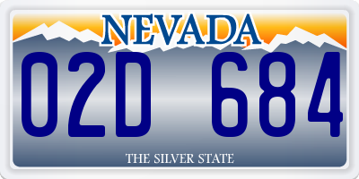 NV license plate 02D684