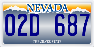 NV license plate 02D687
