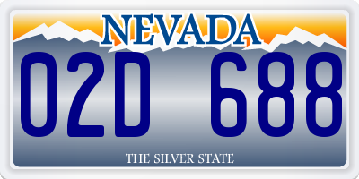 NV license plate 02D688