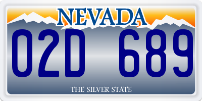 NV license plate 02D689