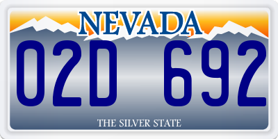 NV license plate 02D692