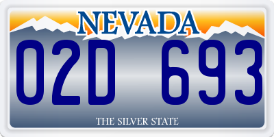 NV license plate 02D693