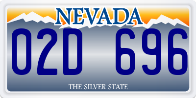 NV license plate 02D696