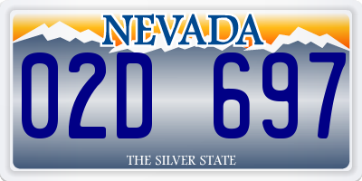 NV license plate 02D697