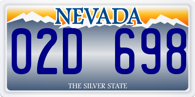 NV license plate 02D698